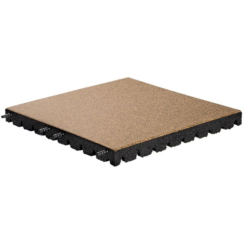 Vivol - Dalle en caoutchouc epdm avec connecteurs - Beige - 50x50 cm - 45mm