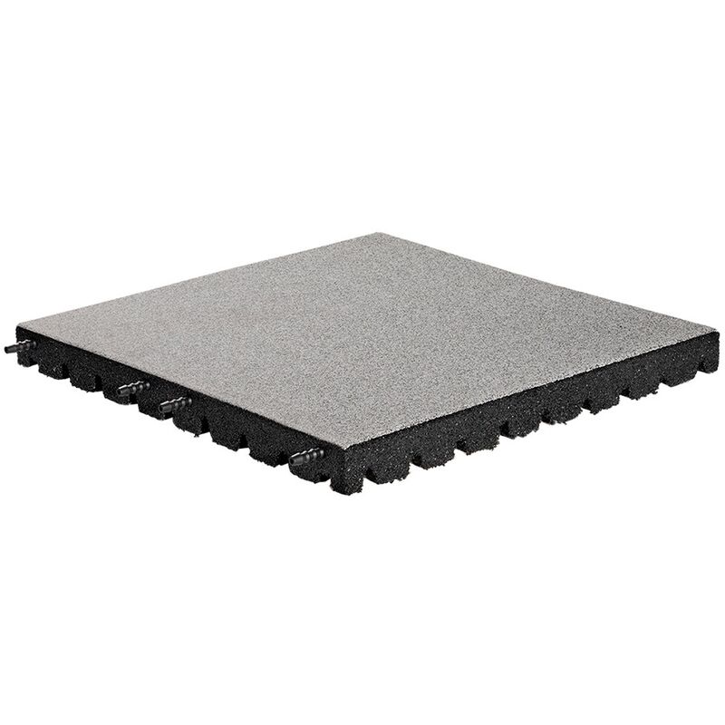 Vivol - Dalle en caoutchouc epdm avec connecteurs - Gris - 50x50 cm - 45mm