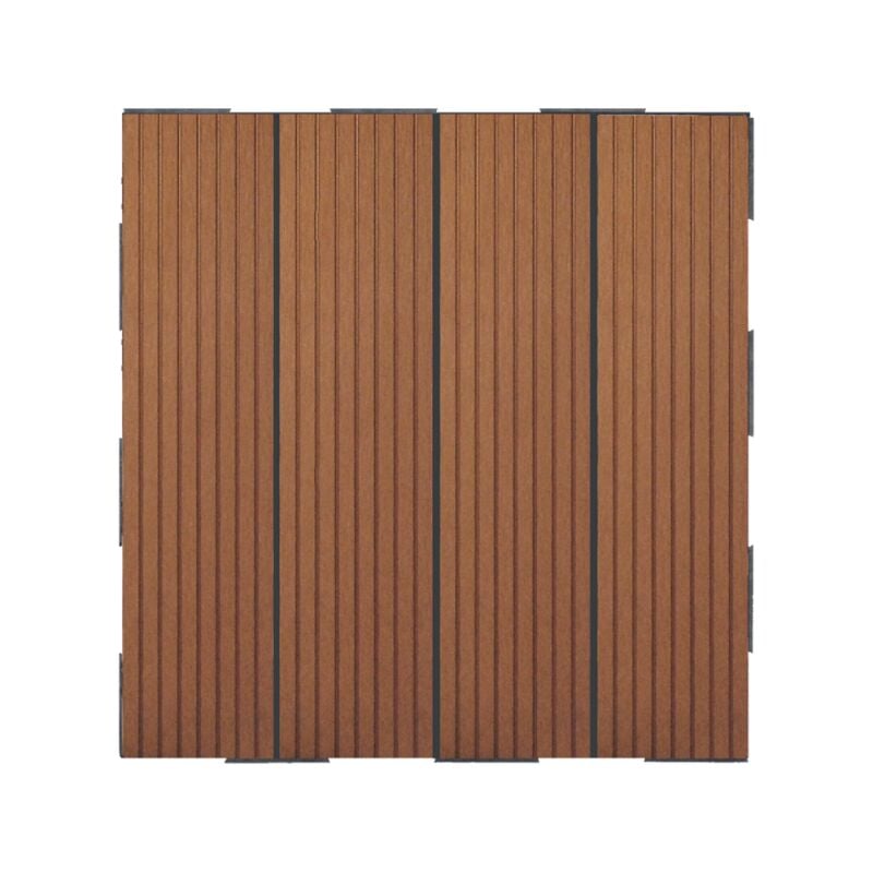 Jardinex - Dalle en composite Snap & Go (lot de 4) - Brun 30 x 30 cm