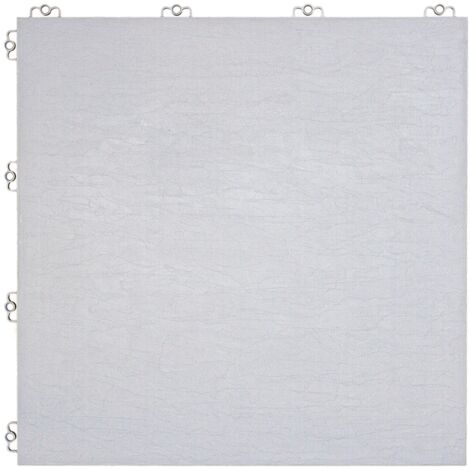 Dalle en plastique grise argent épaisseur 8 mm Dalle effet pierre à dimensions 38,5 x 38,5 cm Dalle résistante et simple à poser pour garage