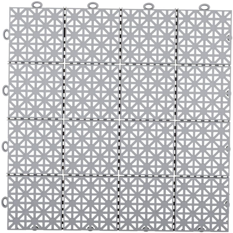 Dalle en plastique grise épaisseur 12 mm Dalle clipsage facile à carreaux dimensions 30 x 30 cm Dalle à usage intensif idéal pour extérieur