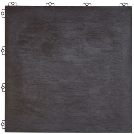 Dalle en plastique noire épaisseur 8 mm Dalle effet pierre à dimensions 38,5x38,5 cm Dalle résistante et simple à poser pour extérieur