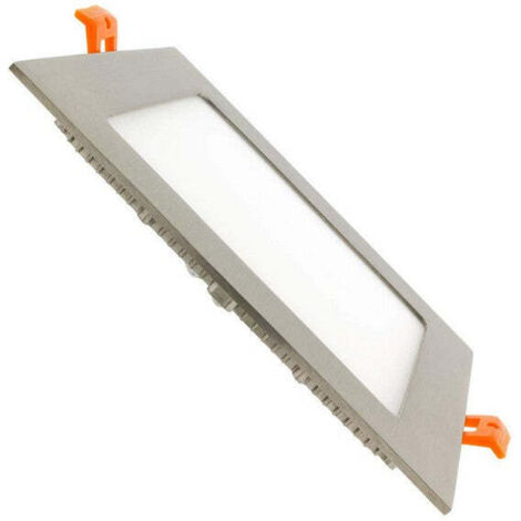 Dalle LED 12W Carrée Extra-Plate Coupe 152x152mm Argentée 3000K Blanc chaud