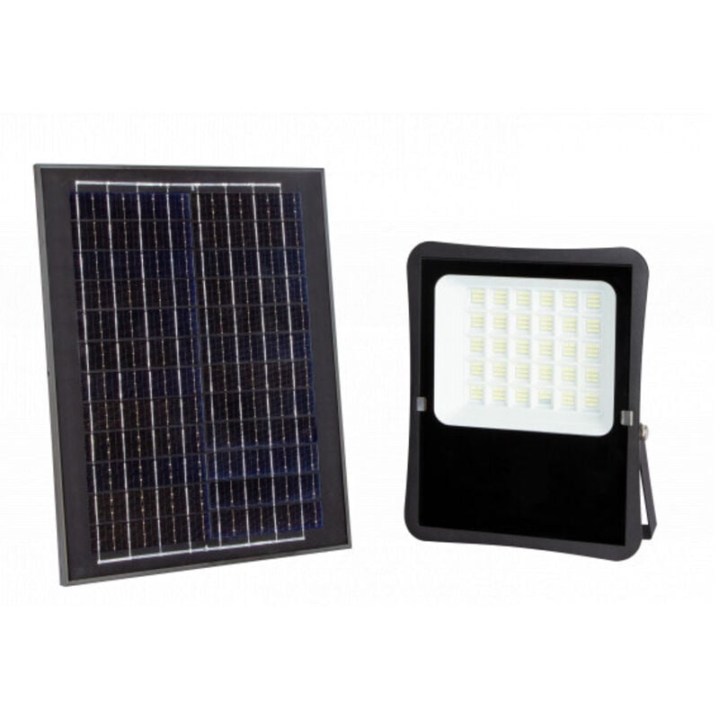 Projecteur Solaire led 25W 2200lm (200W) Étanche IP65 120° - Blanc du Jour 6000K
