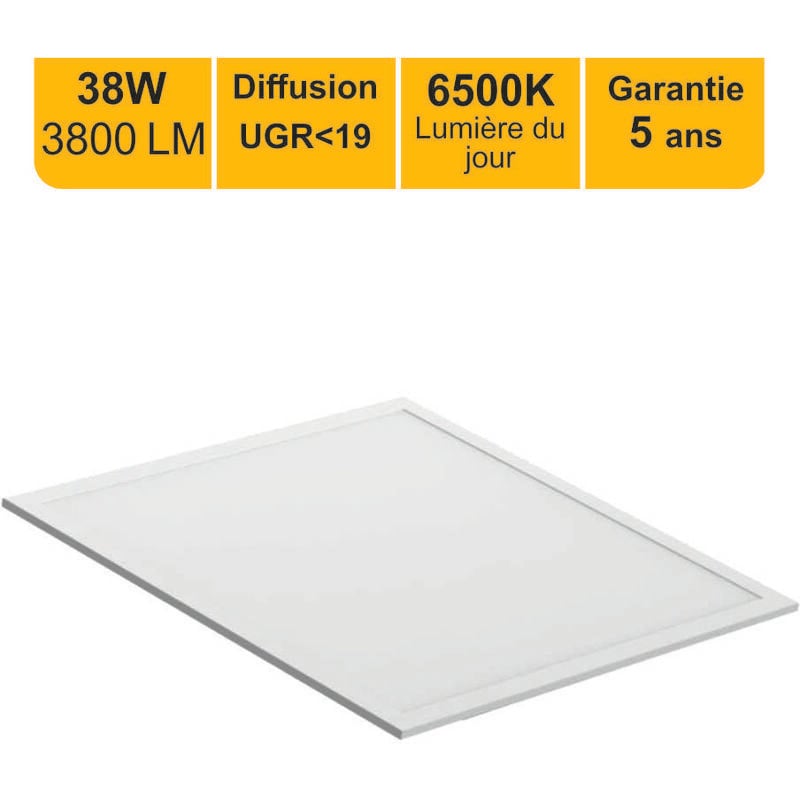 Dalle led 38W 60x60 UGR19 3800lm 6500K - garantie 5 ans