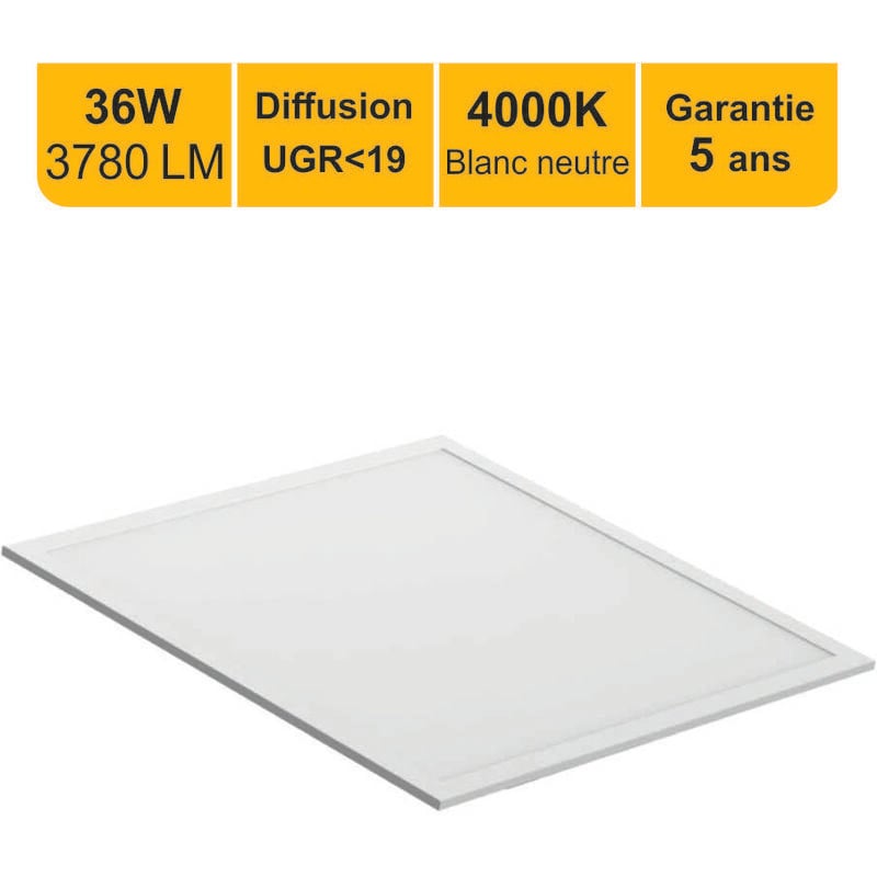 Lutece-arc - jamais utilisé] Dalle led 36W 60x60 UGR19 3780lm 4000K - garantie 5 ans