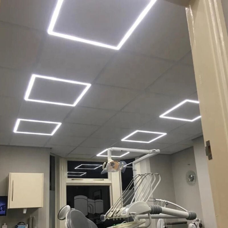 Silamp - Dalle led Cadre Lumineux 60x60 Slim 36W blanc (Pack de 6) - Blanc Froid 6000K - 8000K