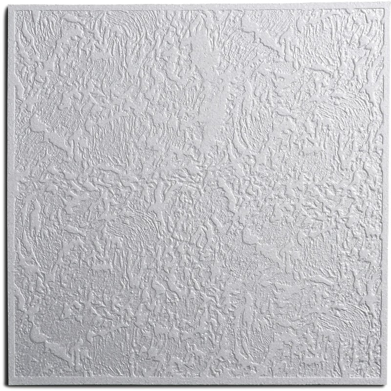 Decosa Dalle de plafond Luxemburg - polystyrène - blanc - effet crépi - 50 x 50 cm - 8 sach. (=16 m2)
