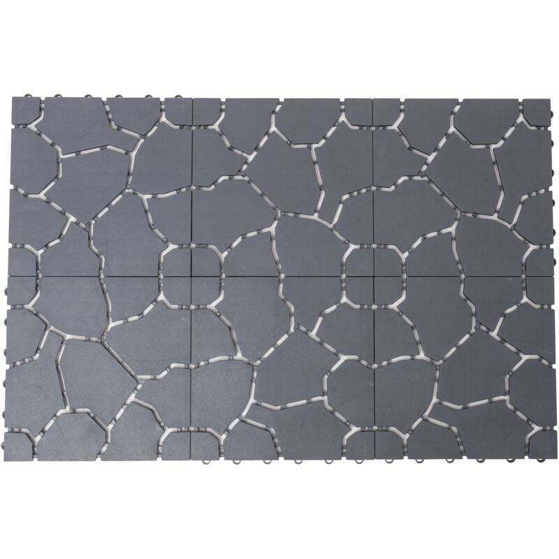 Dalle motif pierre grise 29 x 29 x 1.50cm lot de 6 - Werkapro