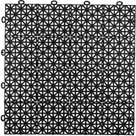 Dalle plastique noire épaisseur 12 mm Dalle clipsage facile à carreaux dimensions 30 x 30 cm Dalle à usage intensif idéal pour extérieur