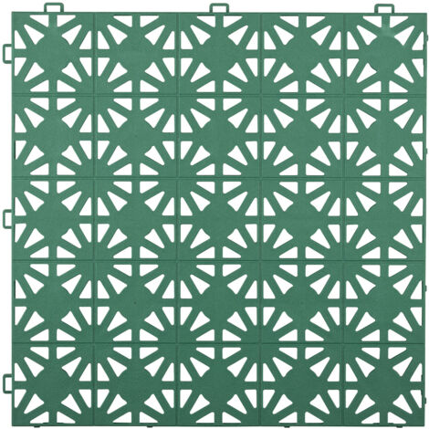 Dalle plastique vert émeraude clipsable 12 mm Dalle à motifs circulaires Dalle 30x30 cm pour usage intensif idéal pour extérieur