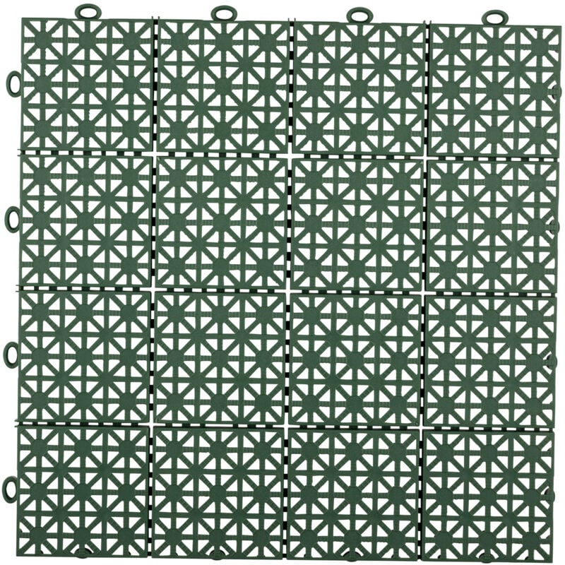 Dalle plastique verte émeraude épaisseur 12 mm Dalle clipsage facile à carreaux dimensions 30 x 30 cm Dalle à usage intensif idéal pour extérieur