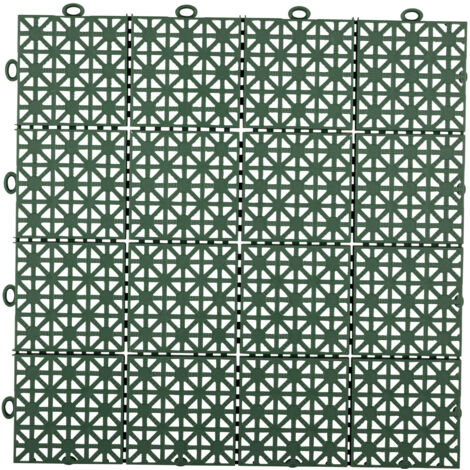 Dalle plastique verte émeraude épaisseur 12 mm Dalle clipsage facile à carreaux dimensions 30 x 30 cm Dalle à usage intensif idéal pour extérieur