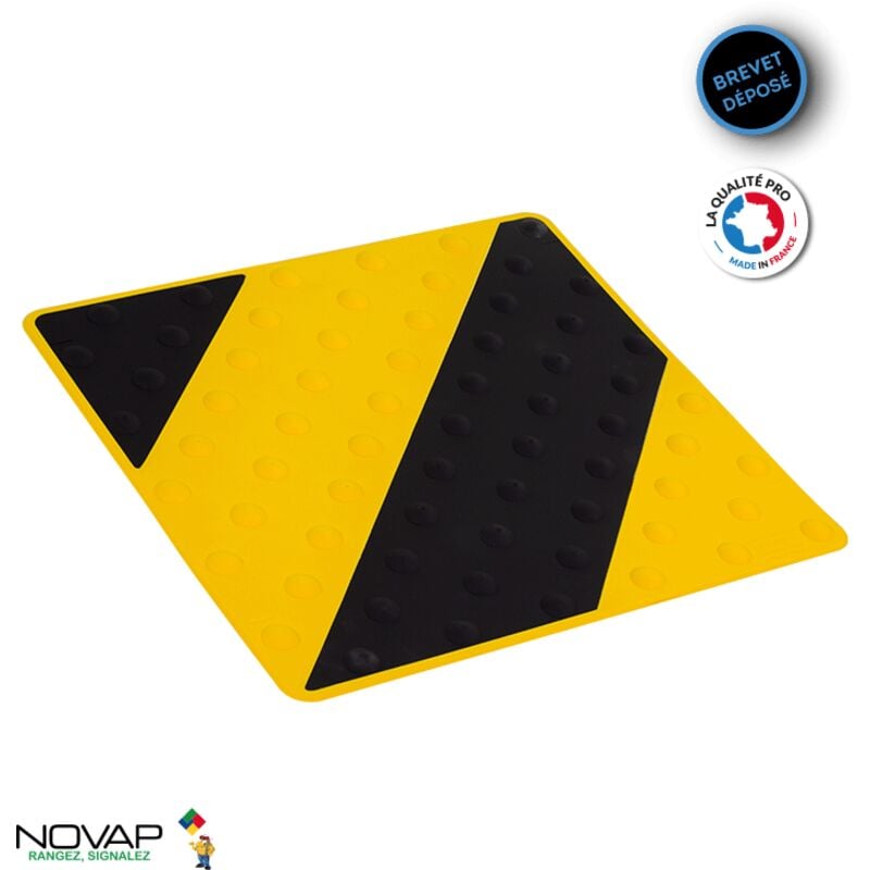 Novap - Dalle podotactile intérieure/extérieure Noir/Jaune- 6102069