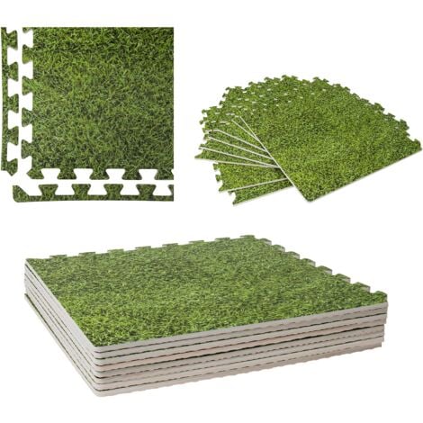 Dalle pour piscine imprimé gazon  50x50cm  1cm épaisseur 8 pièces WERKA PRO