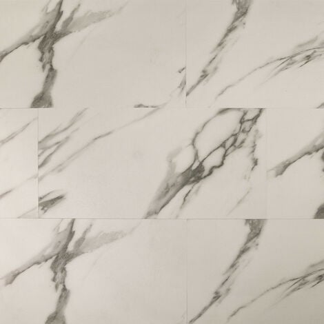 Dalle pvc clipsable avec sous couche intégrée - Ocean - imitation Marbre de Carrare - 30,3 x 60,6 cm