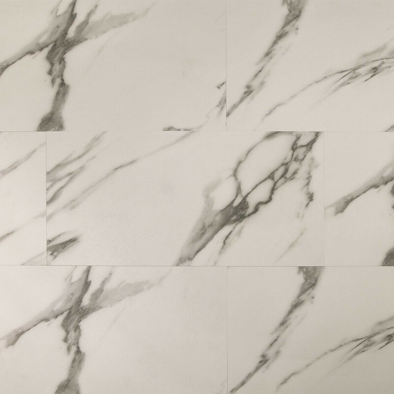 Dalle pvc clipsable avec sous couche intégrée - Ocean - imitation Marbre de Carrare - 30,3 x 60,6 cm