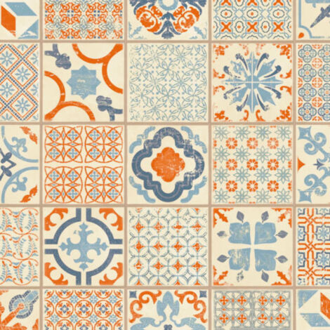 Dalle PVC Clipsable - Tarkett Starfloor Click 30 - Retro Orange Blue - Carreaux de ciment