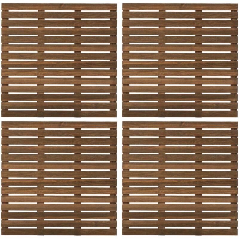 Dalle rainurée 100 cm teintée brun Slab lot de 4