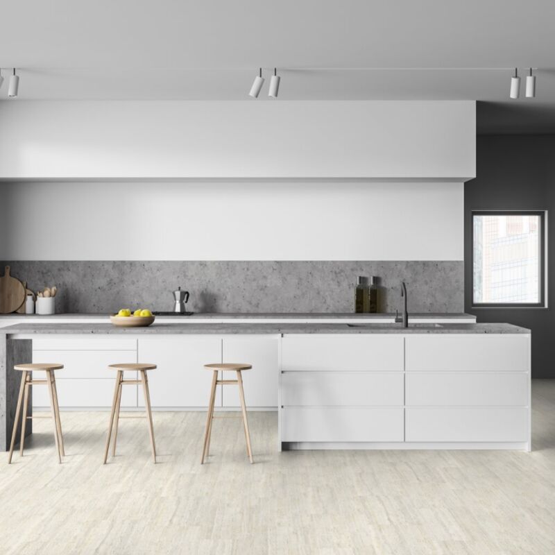 Dalle de sol pvc clipsable effet pierre travertin ivory Gerflor 1.98 m²