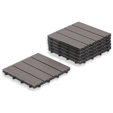 Dalle terrasse composite effet bois - Lot de 5 gris - gris