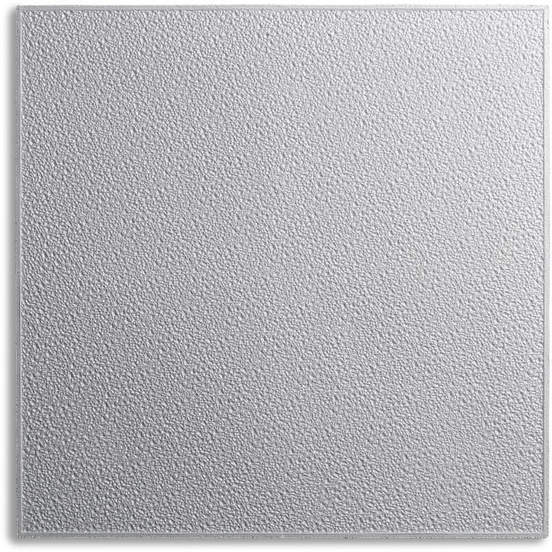 Dalle de plafond turin - polystyrène - blanc - effet crépi - 50 x 50 cm - 5 sach. (=10 m2) - blanc - Decosa