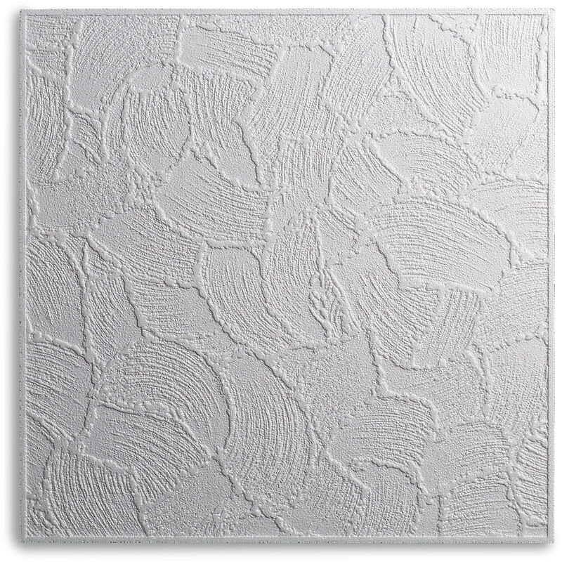 DECOSA Dalle de plafond AP105 - polystyrène - blanc - effet crépi