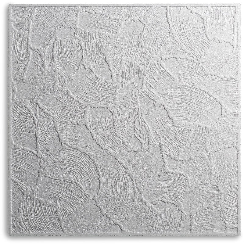 DECOSA Dalle de plafond VALENCIA - polystyrène - blanc - effet crépi - 50 x 50 cm - 2 sach. (=4 m2)