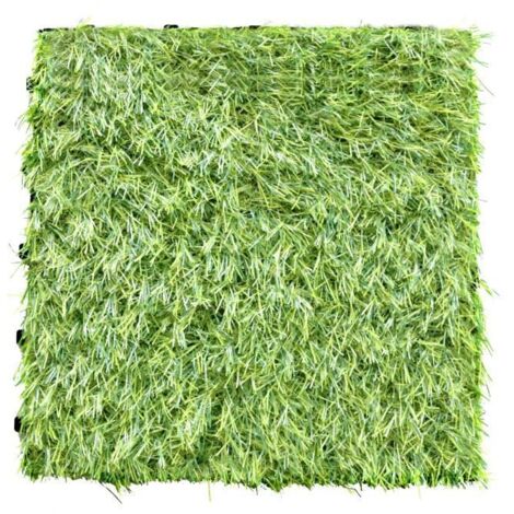 Dalles clipsables en gazon synthétique - GARDENMOOD - Lot de 10 - 30x30x2,4cm - Vert