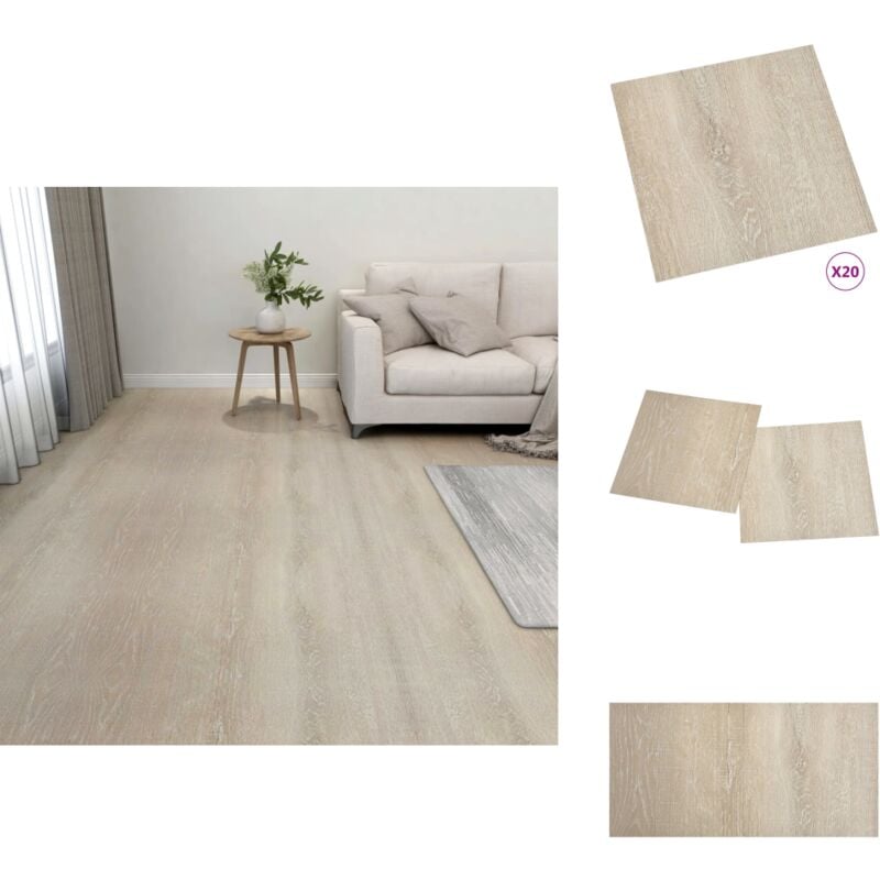 Dalles de plancher autoadhésives 20 pcs pvc 1,86 m² beige - Carrelage Pvc - Dallettes De Sol - Planchers Autocollants - Revêtement De Sol Intérieur