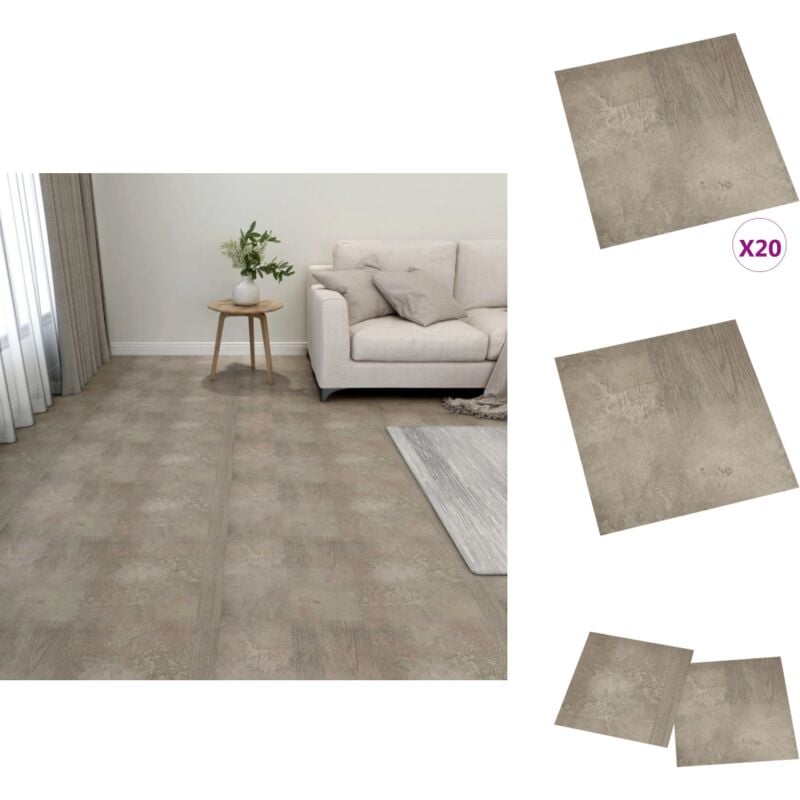 Vidaxl - Dalles de plancher autoadhésives 20 pcs pvc 1,86 m² gris - Carrelage Pvc - Dallettes De Sol - Planchers Adhésifs - Revêtement De Sol