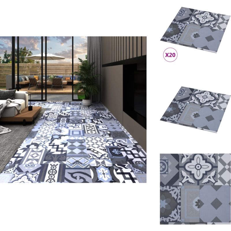 Dalles de plancher autoadhésives 20pcs pvc 1,86 m² motif coloré - Carrelage Pvc - Dallettes De Sol - Planchers Autocollants - Revêtement De Sol