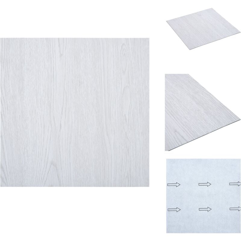 Vidaxl - Dalles de plancher autoadhésives 5,11 m² pvc blanc - Carrelage Pvc - Dallettes De Sol - Planchers Pvc - Revêtement De Sol - Carreau Vinyle
