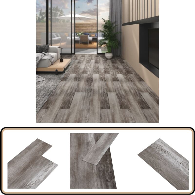 Dalles de plancher pvc 5,02 m² 2 mm autoadhésif marron bois mat - Carrelage Pvc - Dallettes De Sol - Planchers Autocollants - Revêtement De Sol