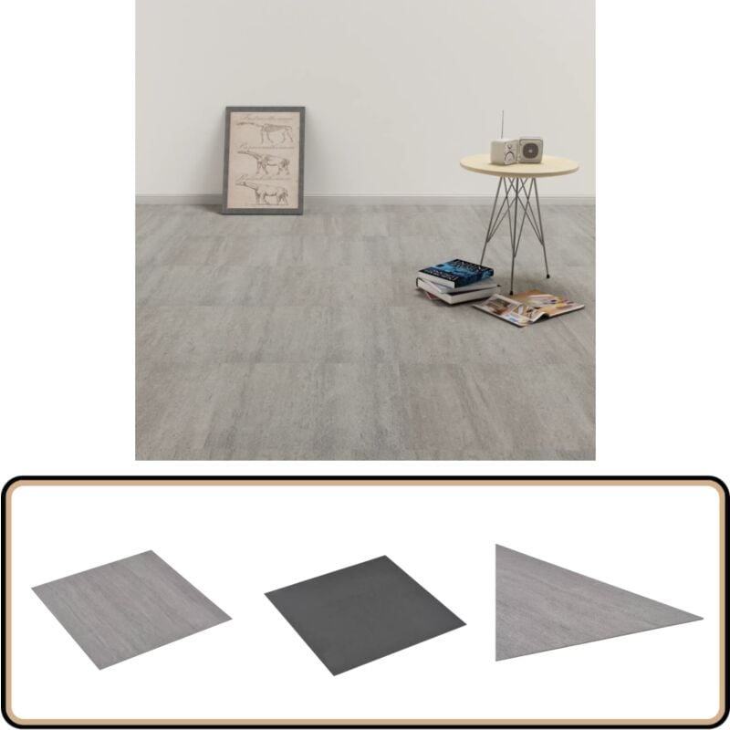 Dalles de plancher pvc autoadhésif 5,11 m² gris pointillé - Carrelage Pvc - Dallettes De Sol - Planchers Pvc - Revêtement De Sol Adhésif - Carreau De