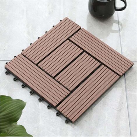 Dalles de sol en bois et plastique, imperméables, adaptées aux terrasses, balcons, revêtements de sol extérieurs en bois et plastique, balcons et cours imperméables à l'eau