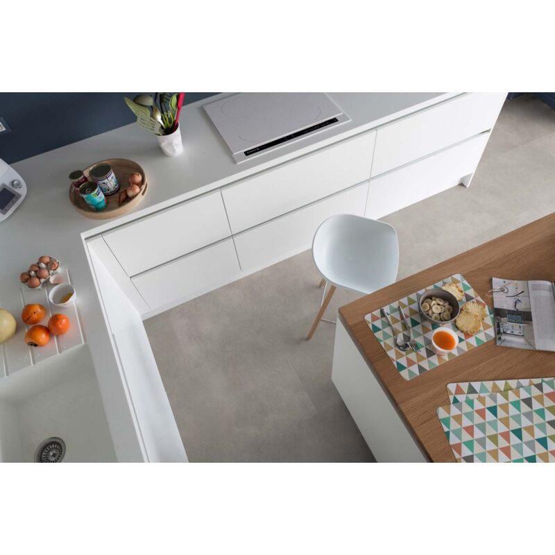 Dalle pvc Gerflor salle de bain Gerflor Senso Clic Premium 0889 Pepper Taupe Dalle pvc clipsable 49 x 98 cm