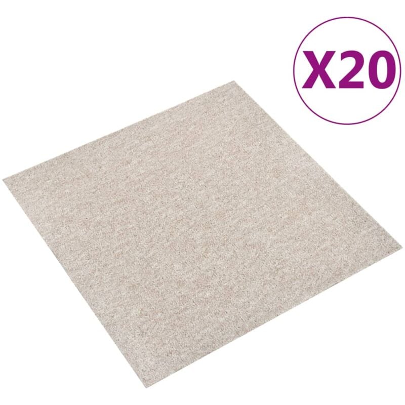 Vidaxl - Dalles de tapis de sol 20 pcs 5 m² 50x50 cm Beige clair