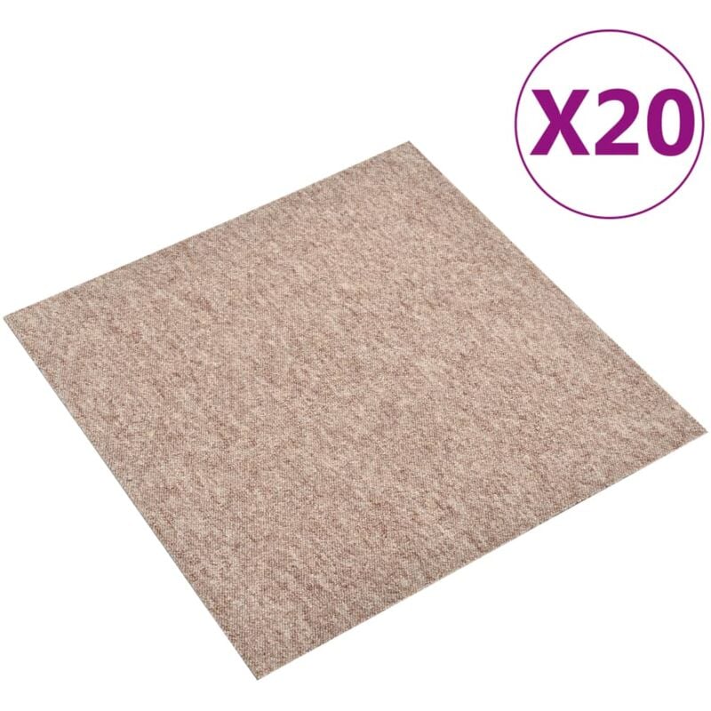 Dalles de tapis de sol 20 pcs 5 m² 50x50 cm Beige