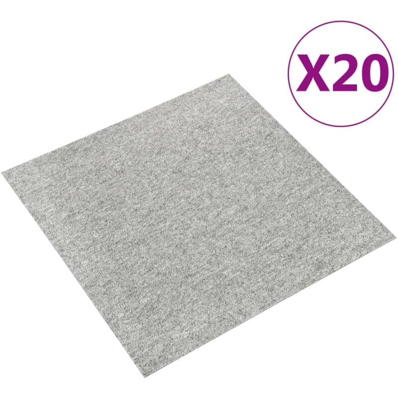 Vidaxl - Dalles de tapis de sol 20 pcs 5 m² 50x50 cm Gris clair