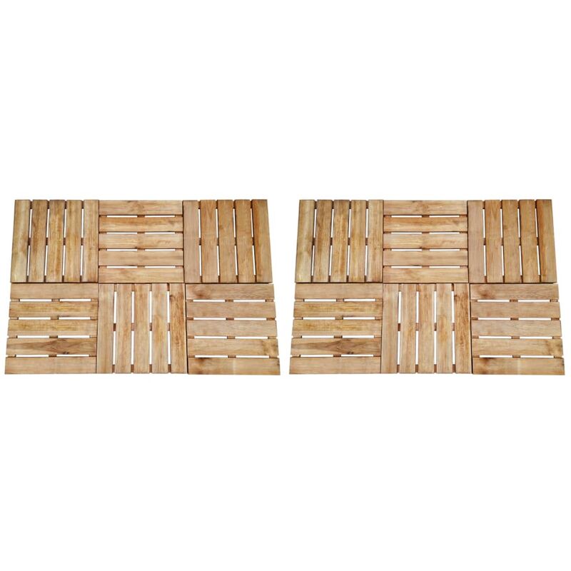 Vidaxl - inlife Dalles de terrasse 12 pcs 50x50 cm Bois Marron