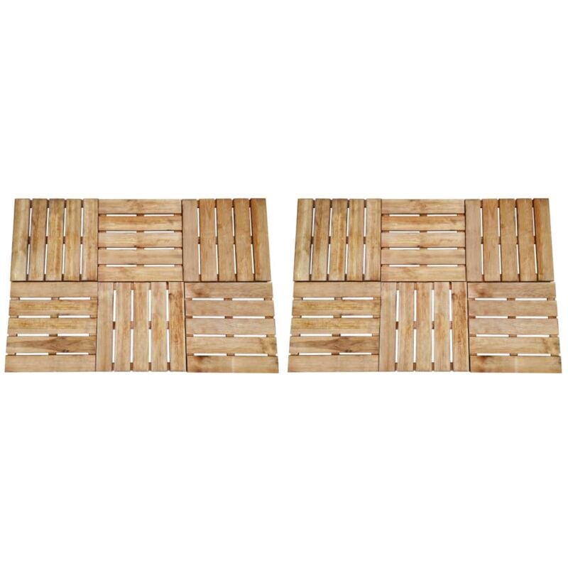 Vidaxl - Dalles de terrasse 12 pcs 50x50 cm Bois Marron Marron