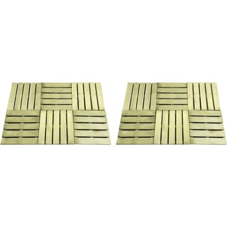 Dalles de terrasse 12 pcs 50x50 cm Bois Vert