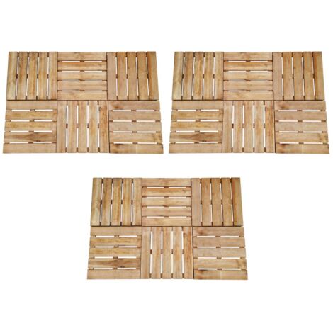 vidaXL Dalles de terrasse 18 pcs 50x50 cm Bois Marron