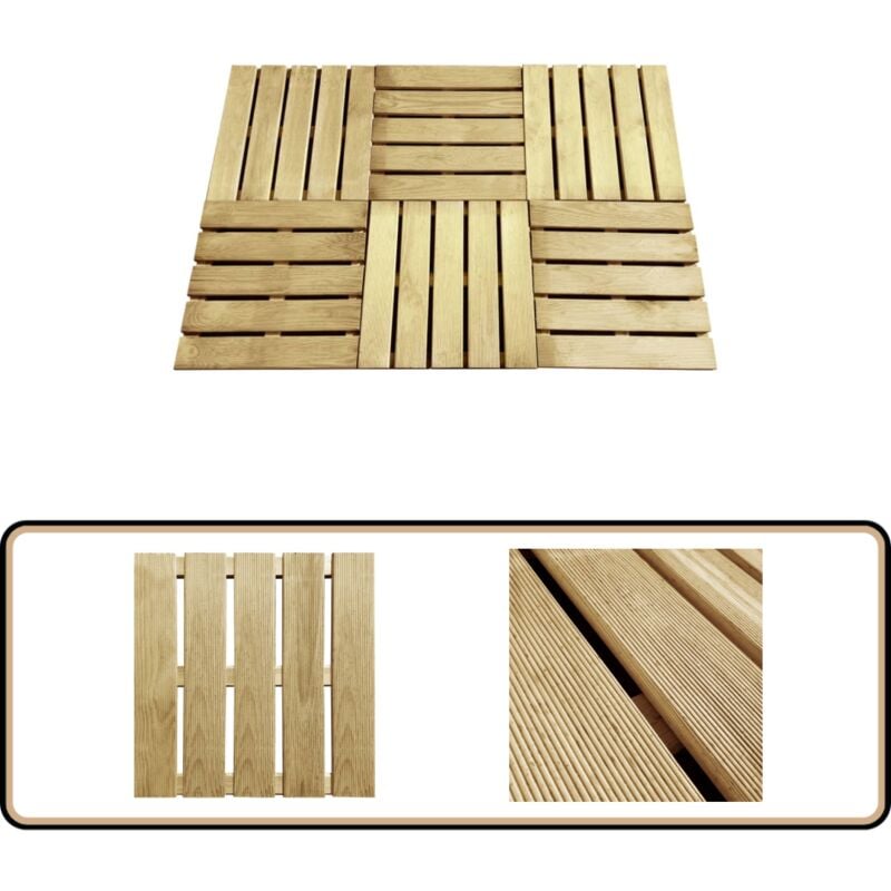 Dalles de terrasse 6 pcs 50x50 cm Bois Vert - Dalles De Terrasse - Terrasse Bois - Carrelage Extérieur - Decking Bois - Jardin Design