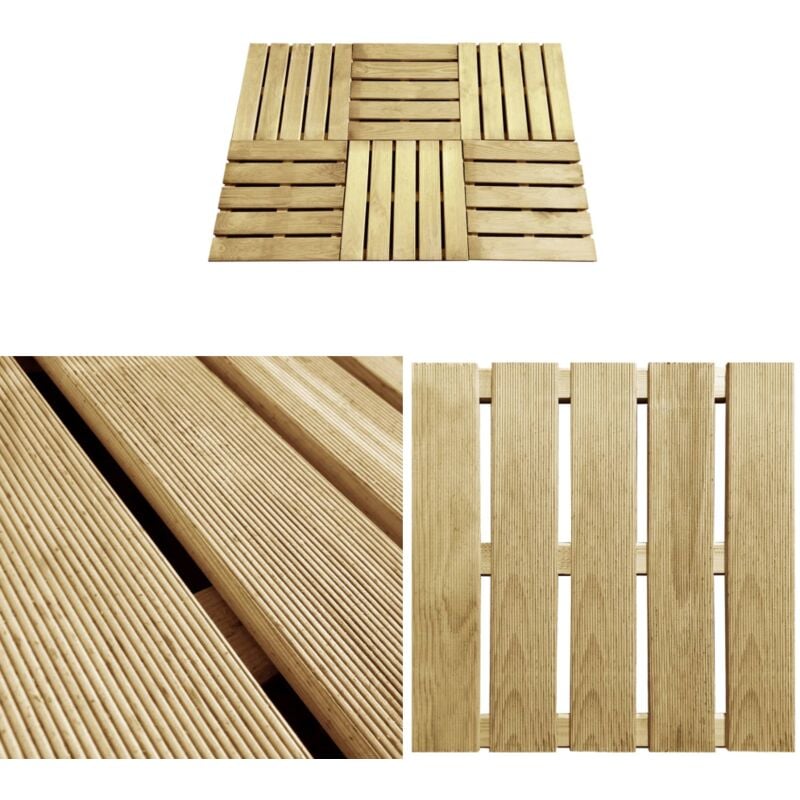 Dalles de terrasse 6 pcs 50x50 cm Bois Vert - Dalles De Terrasse - Terrasse Bois - Carrelage Extérieur - Decking Bois - Jardin Design - Home & Living