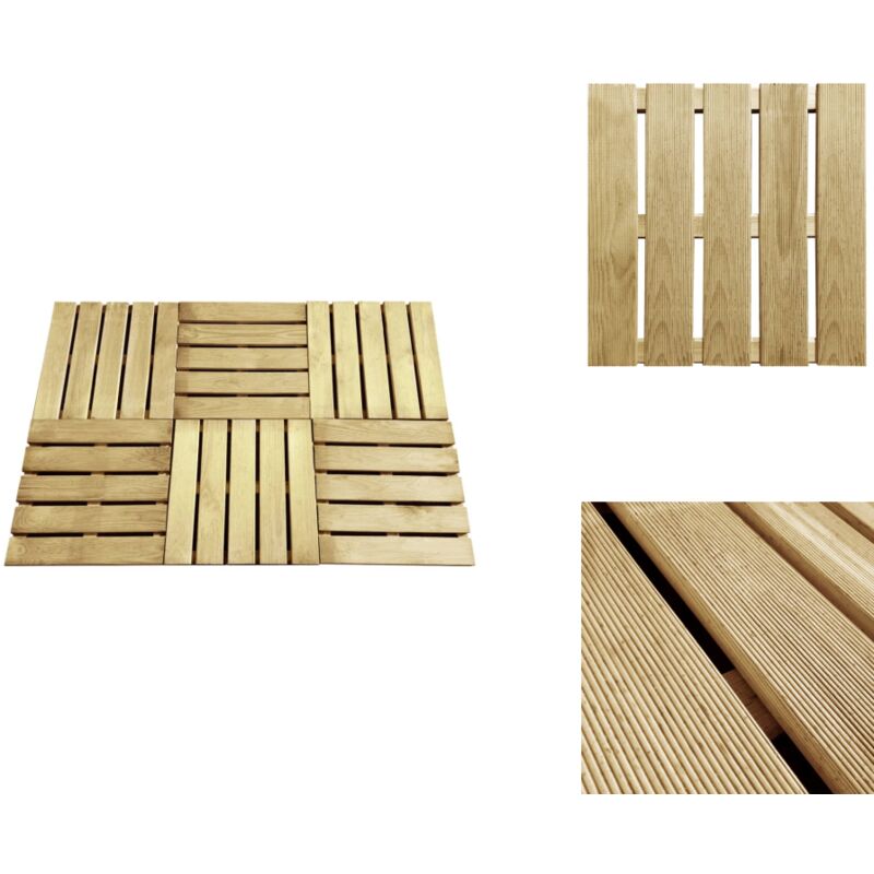Dalles de terrasse 6 pcs 50x50 cm Bois Vert - Dalles De Terrasse - Terrasse Bois - Carrelage Extérieur - Decking Bois - Jardin Design