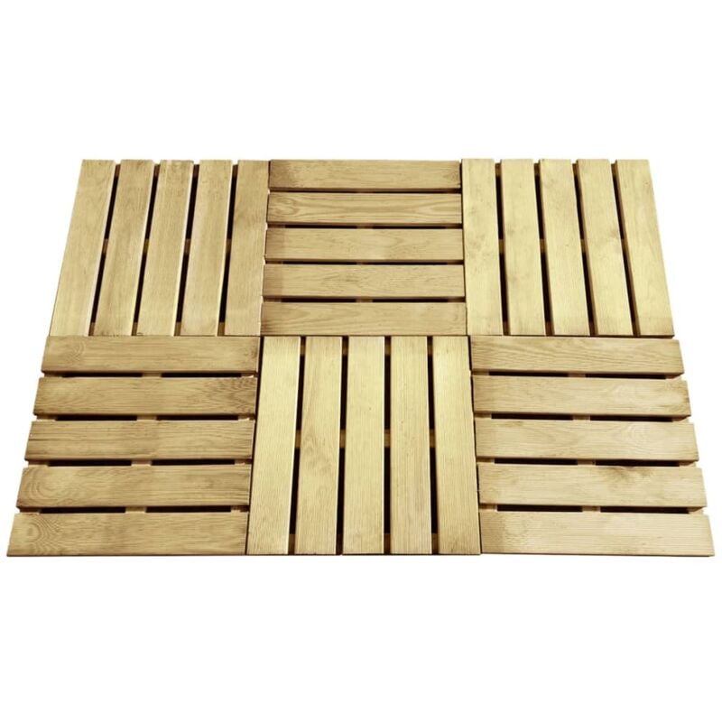 Vidaxl - Dalles de terrasse 6 pcs 50x50 cm Bois Vert