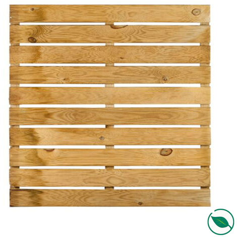Dalles de terrasse rainurées pin traité classe III 1000 x 1000 x 36 mm FSC 100%
