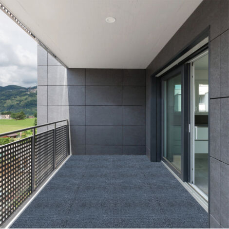Dalles de terrasse textile 12" 36 pièces, modulaires auto-verrouillables, installation facile, pour patio, balcon, piscine et jardin